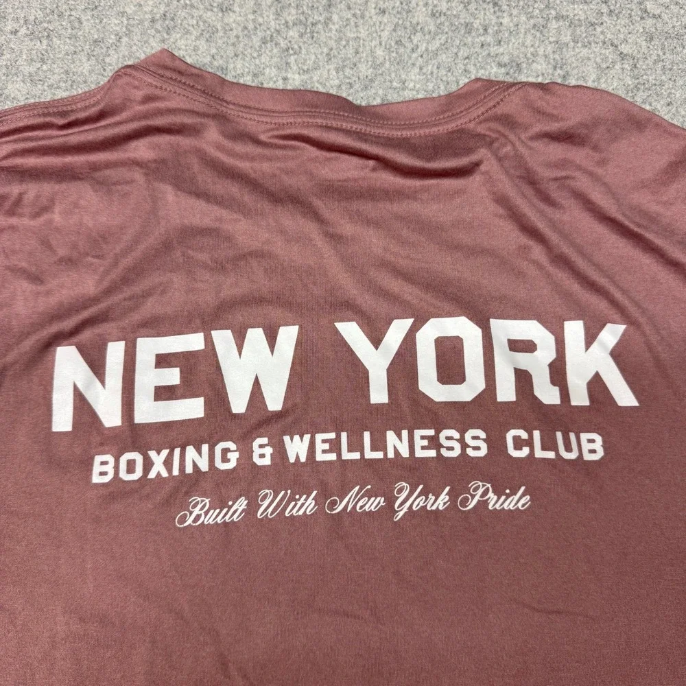 Old Navy Active T-Shirt Medium Mauve NY Boxing Wellness Club Go-Dry Cool Tee